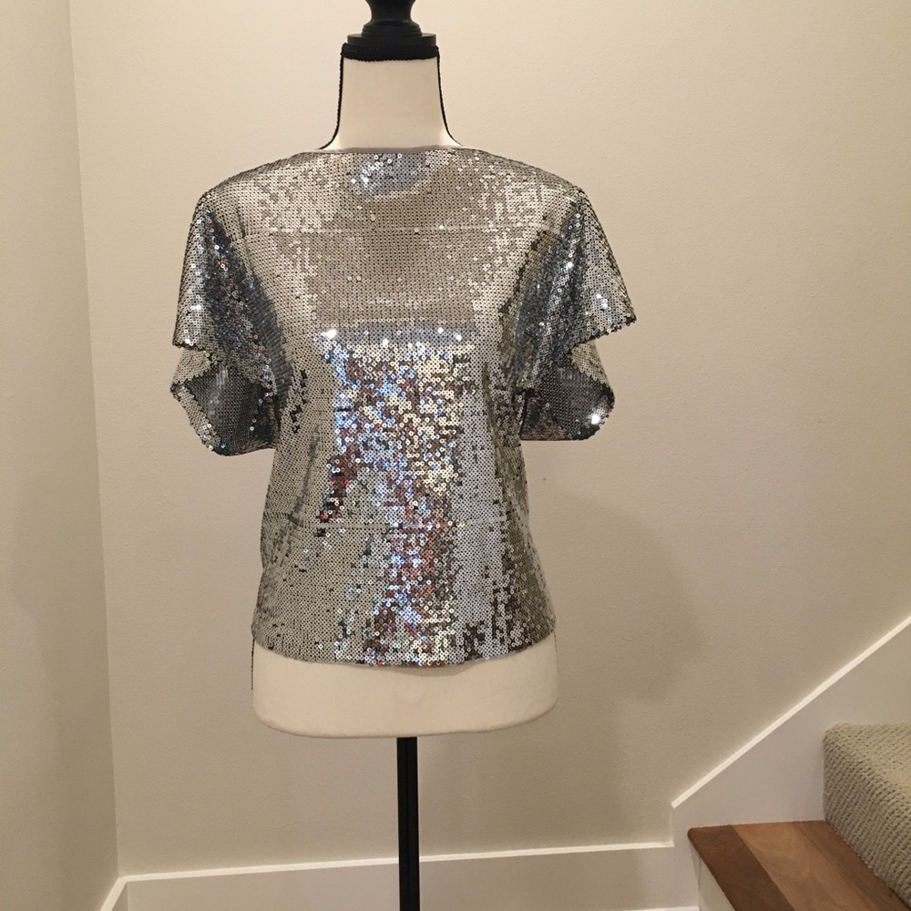 Sequins Silver Top size P US S